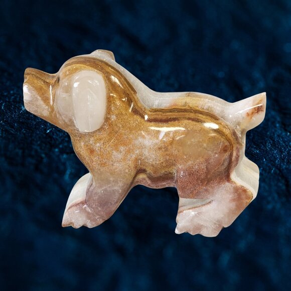Marble Animal Figurine Dog Collectible Desk Mantel Home Decor Christmas Gift - Picture 1 of 10